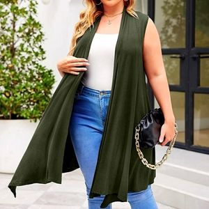 Olivia Sky | Green Open Front Sleeveless Cardigan - NWT